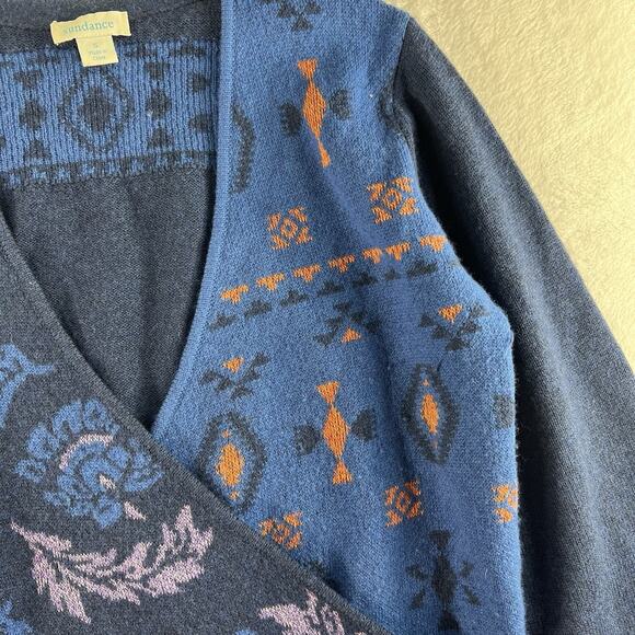 Sundance Small S Galaxy Delight Surplice Sweater Faux Wrap Merino Wool Blend - Picture 4 of 11